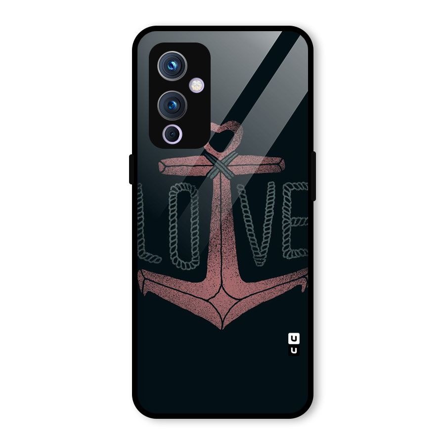 Love Anchor Form Glass Back Case for OnePlus 9