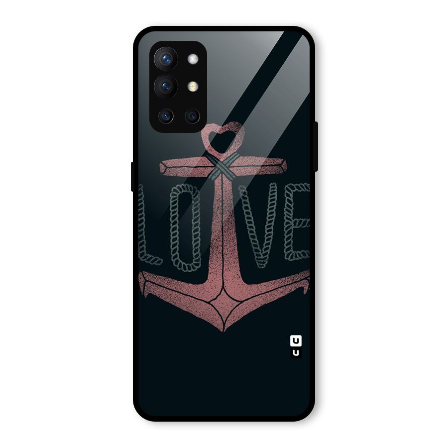 Love Anchor Form Glass Back Case for OnePlus 9R