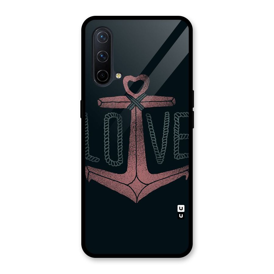 Love Anchor Form Glass Back Case for OnePlus Nord CE 5G