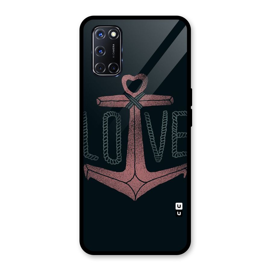 Love Anchor Form Glass Back Case for Oppo A52