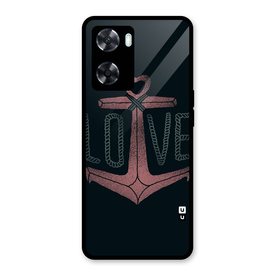 Love Anchor Form Glass Back Case for Oppo A77