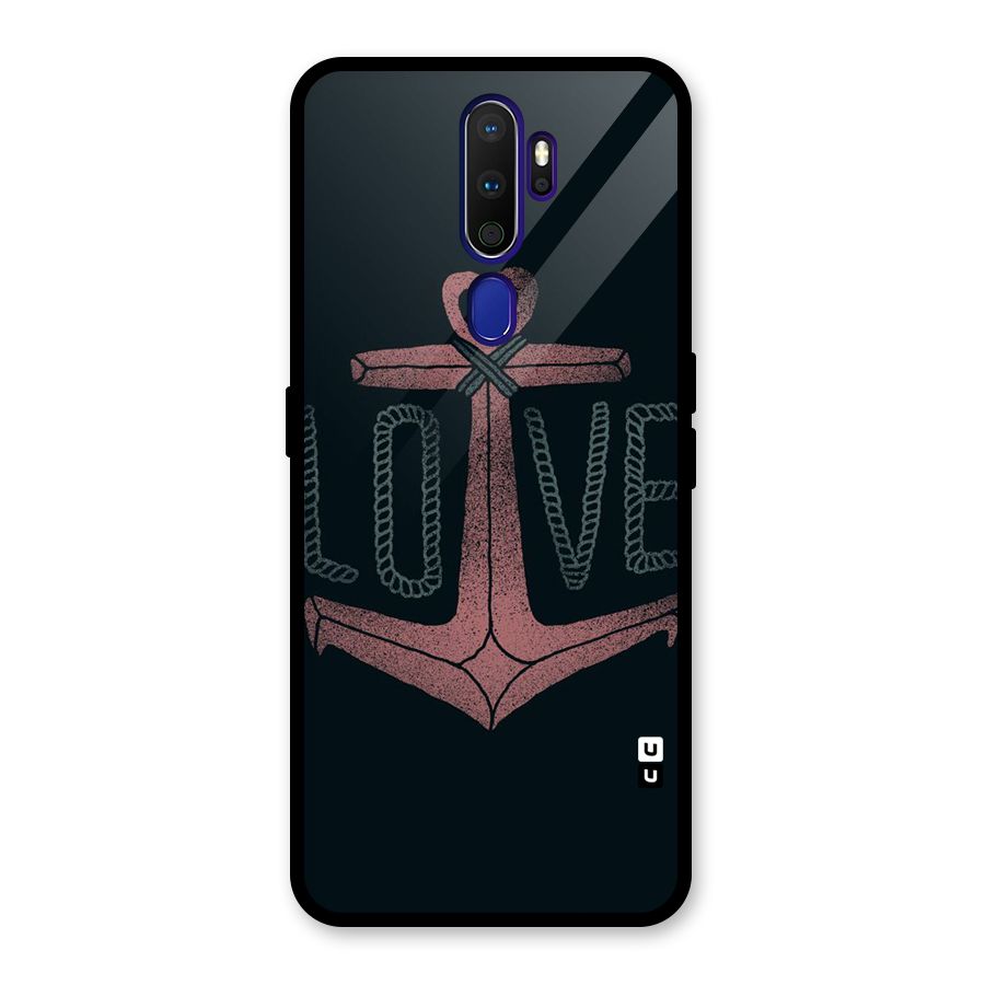 Love Anchor Form Glass Back Case for Oppo A9 (2020)