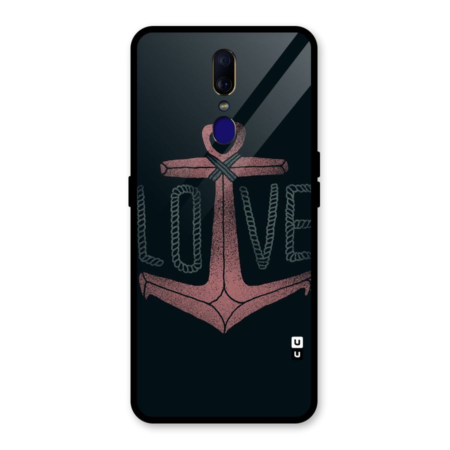 Love Anchor Form Glass Back Case for Oppo F11