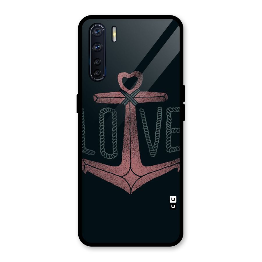 Love Anchor Form Glass Back Case for Oppo F15