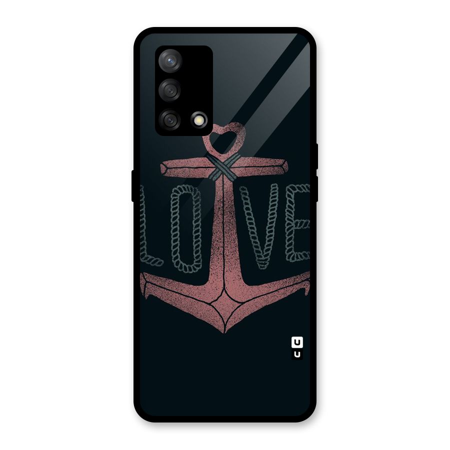 Love Anchor Form Glass Back Case for Oppo F19