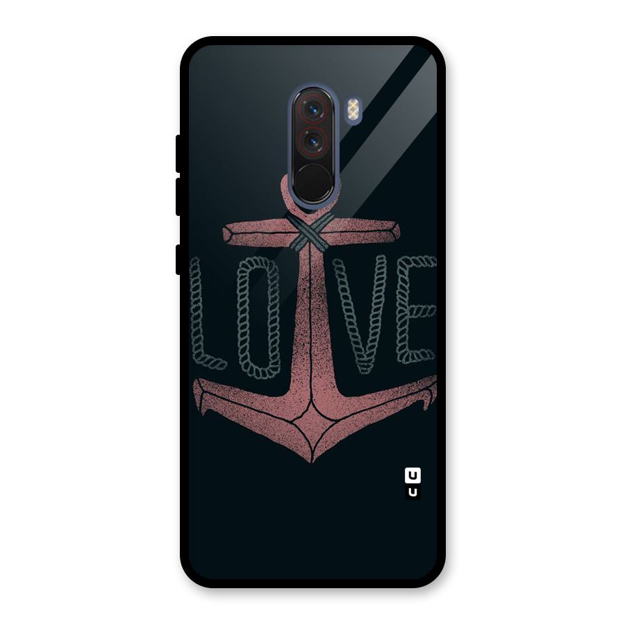Love Anchor Form Glass Back Case for Poco F1