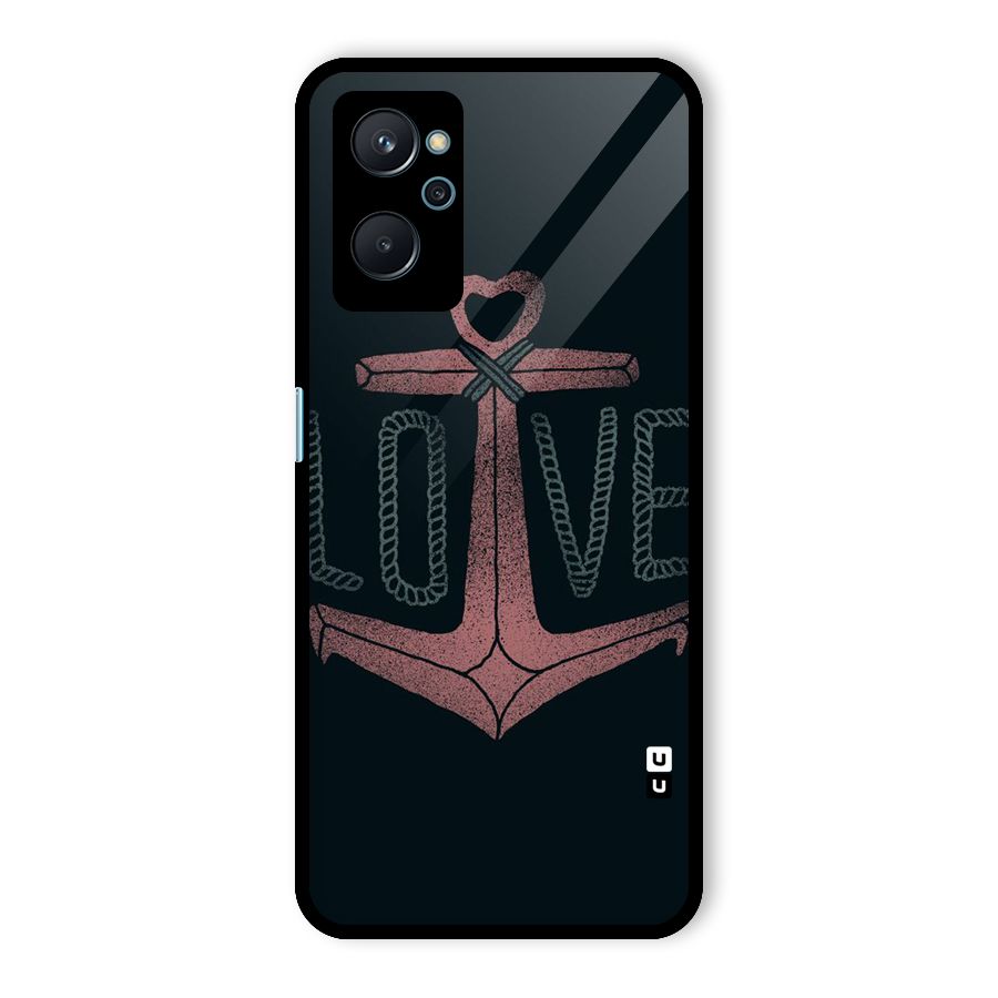 Love Anchor Form Glass Back Case for Realme 9i