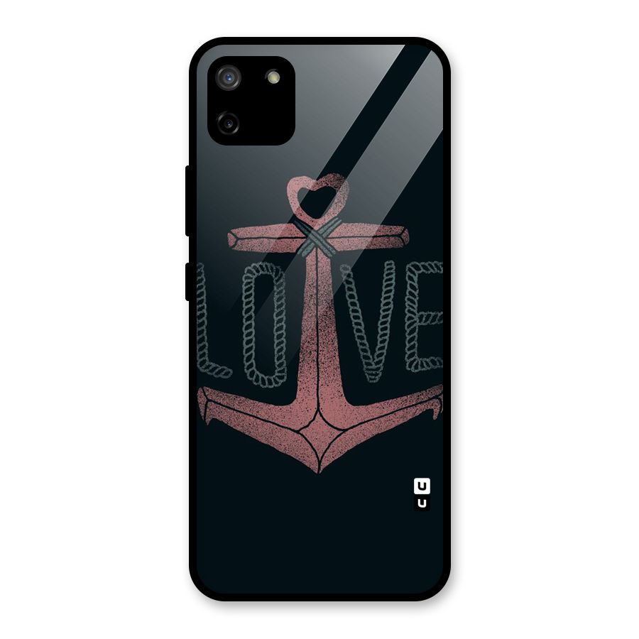 Love Anchor Form Glass Back Case for Realme C11