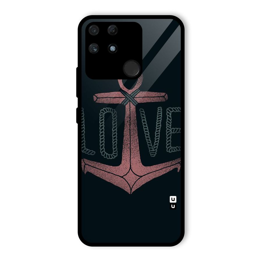 Love Anchor Form Glass Back Case for Realme Narzo 50A