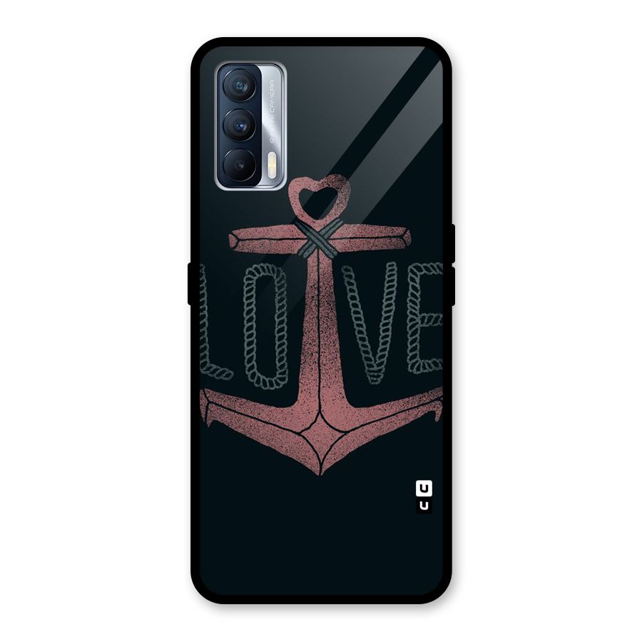Love Anchor Form Glass Back Case for Realme X7