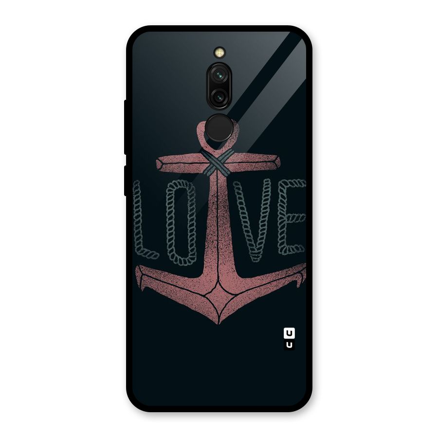 Love Anchor Form Glass Back Case for Redmi 8