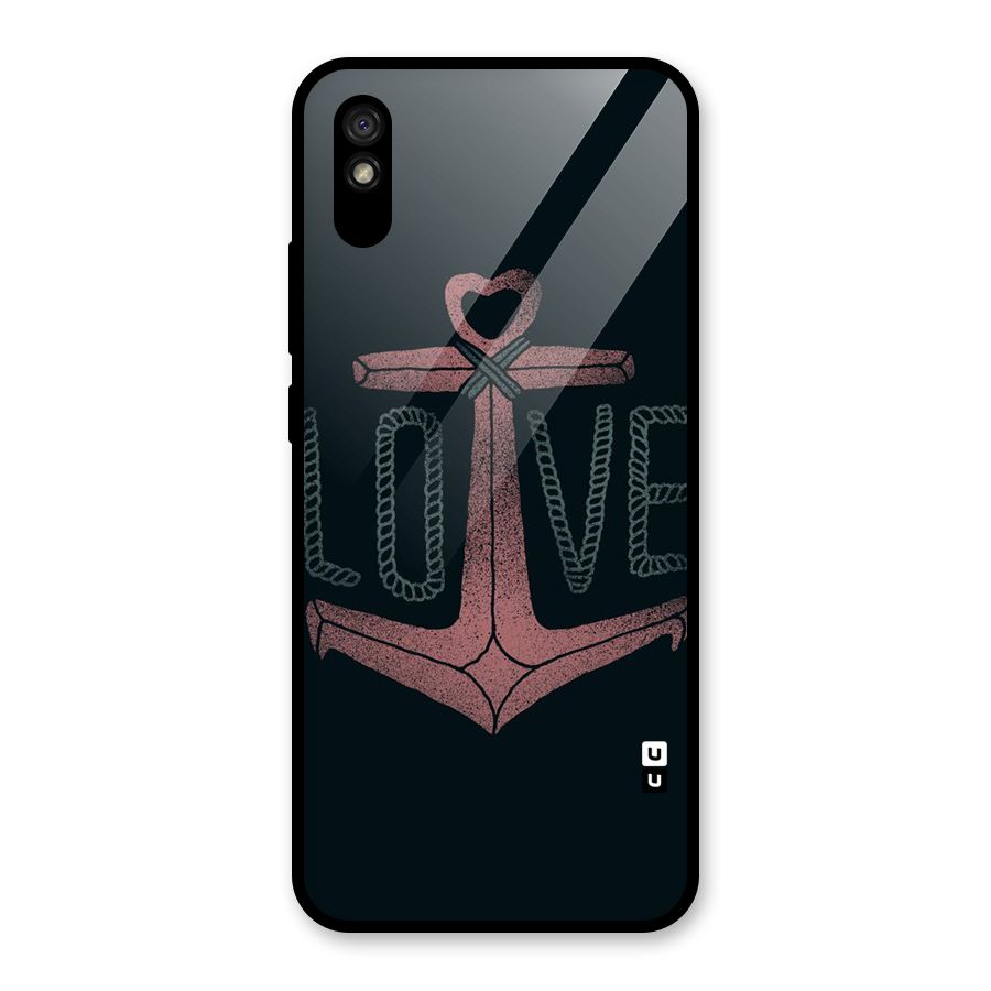 Love Anchor Form Glass Back Case for Redmi 9i