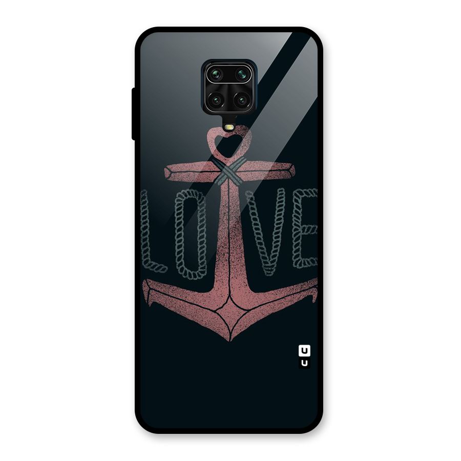 Love Anchor Form Glass Back Case for Redmi Note 10 Lite