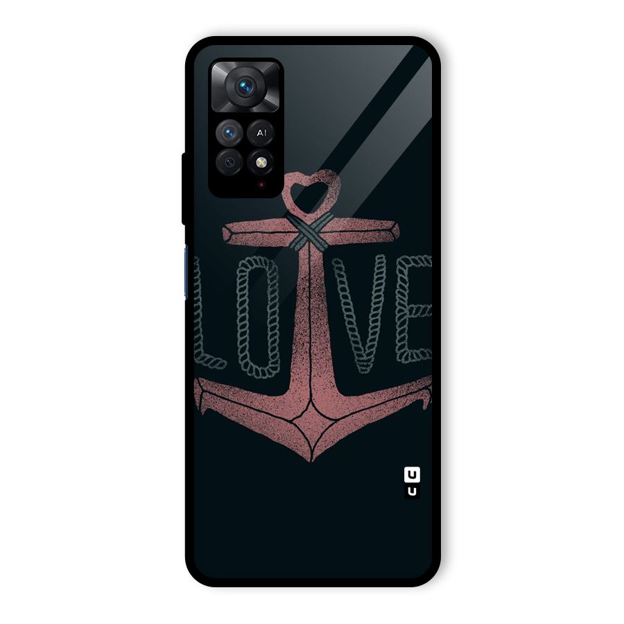 Love Anchor Form Glass Back Case for Redmi Note 11 Pro Plus 5G
