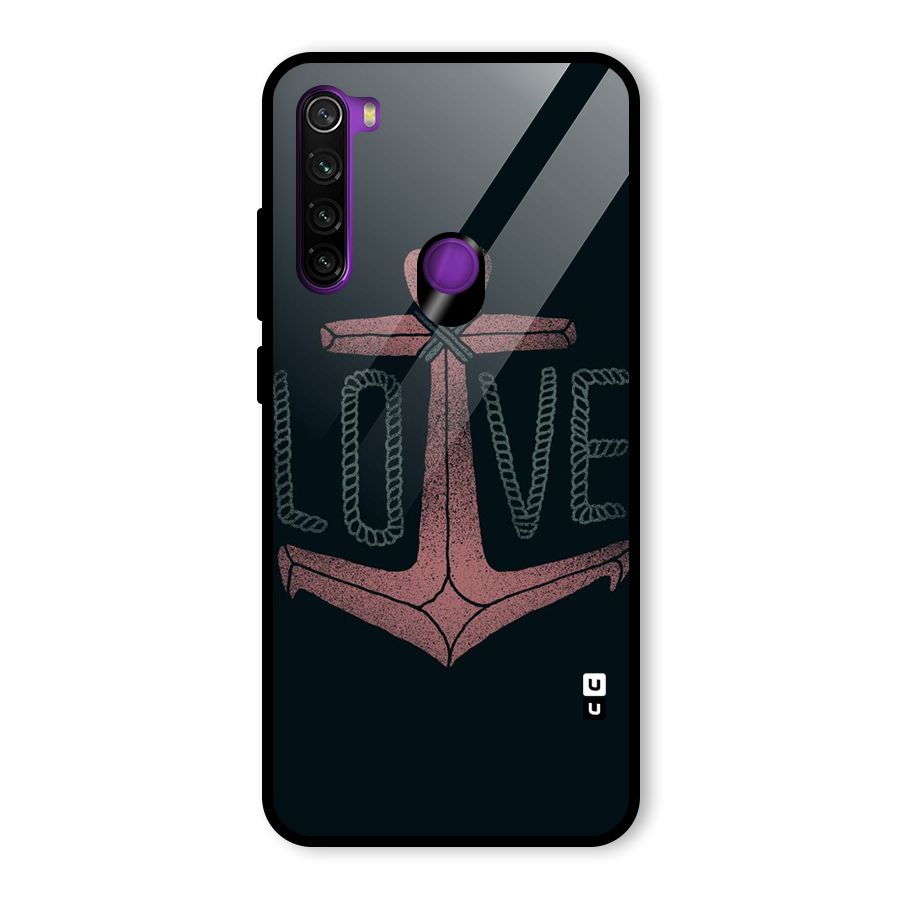 Love Anchor Form Glass Back Case for Redmi Note 8