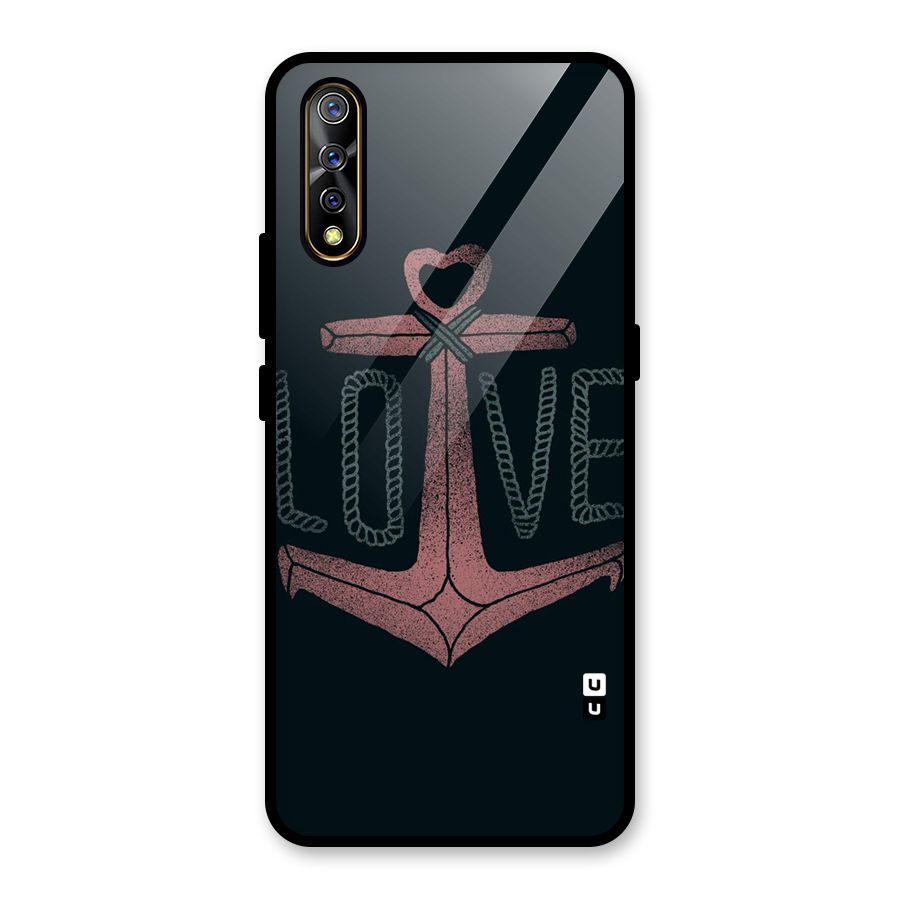 Love Anchor Form Glass Back Case for Vivo S1