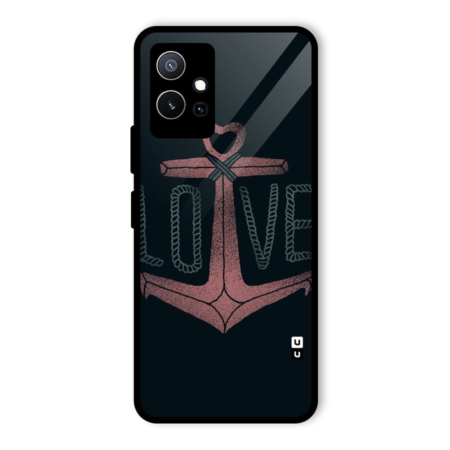 Love Anchor Form Glass Back Case for Vivo T1 5G