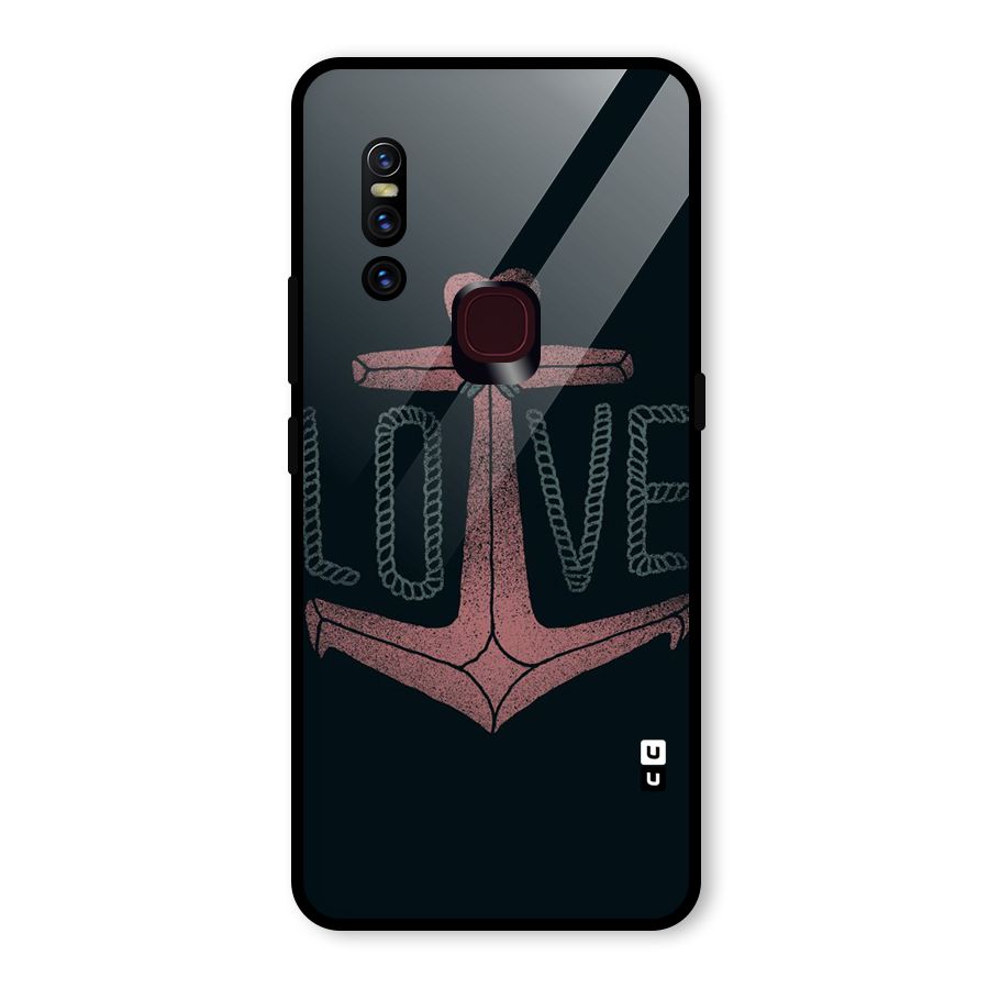 Love Anchor Form Glass Back Case for Vivo V15