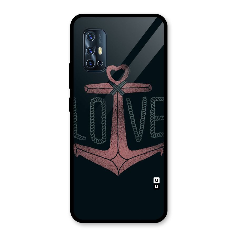 Love Anchor Form Glass Back Case for Vivo V17