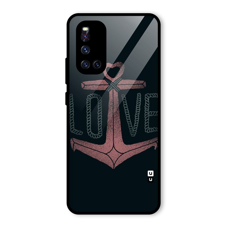 Love Anchor Form Glass Back Case for Vivo V19