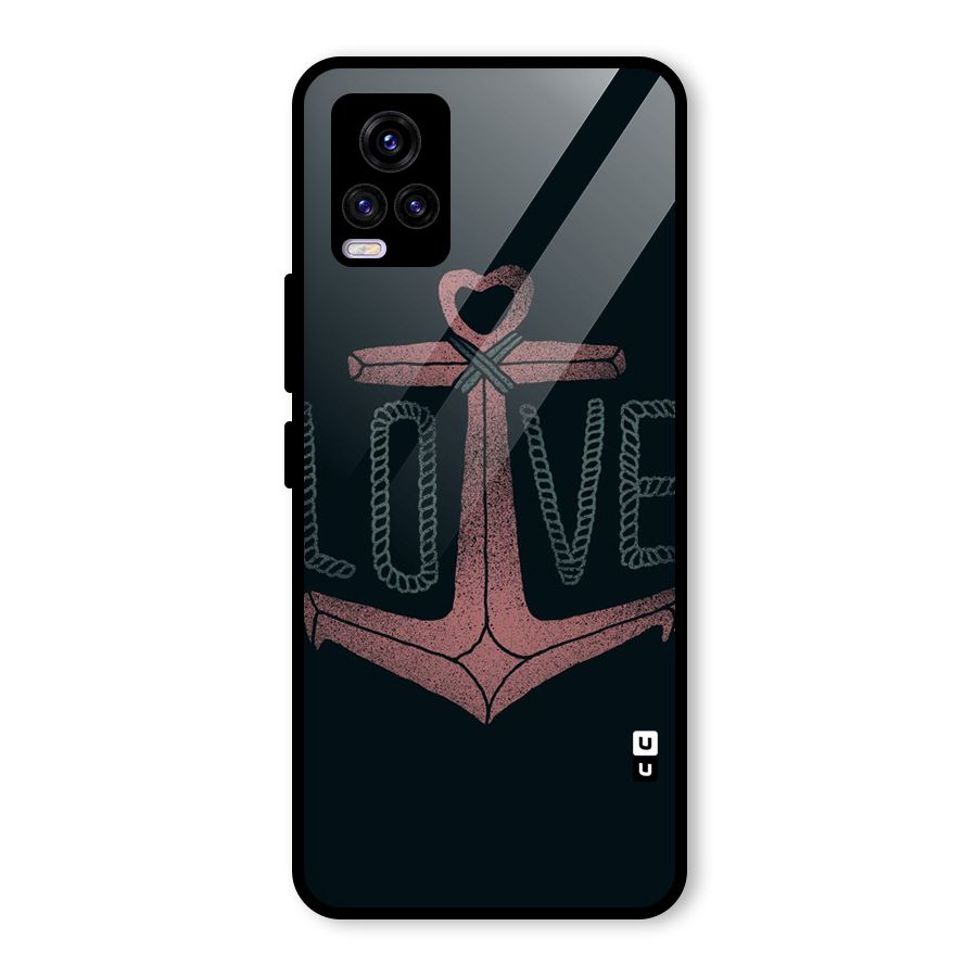 Love Anchor Form Glass Back Case for Vivo V20