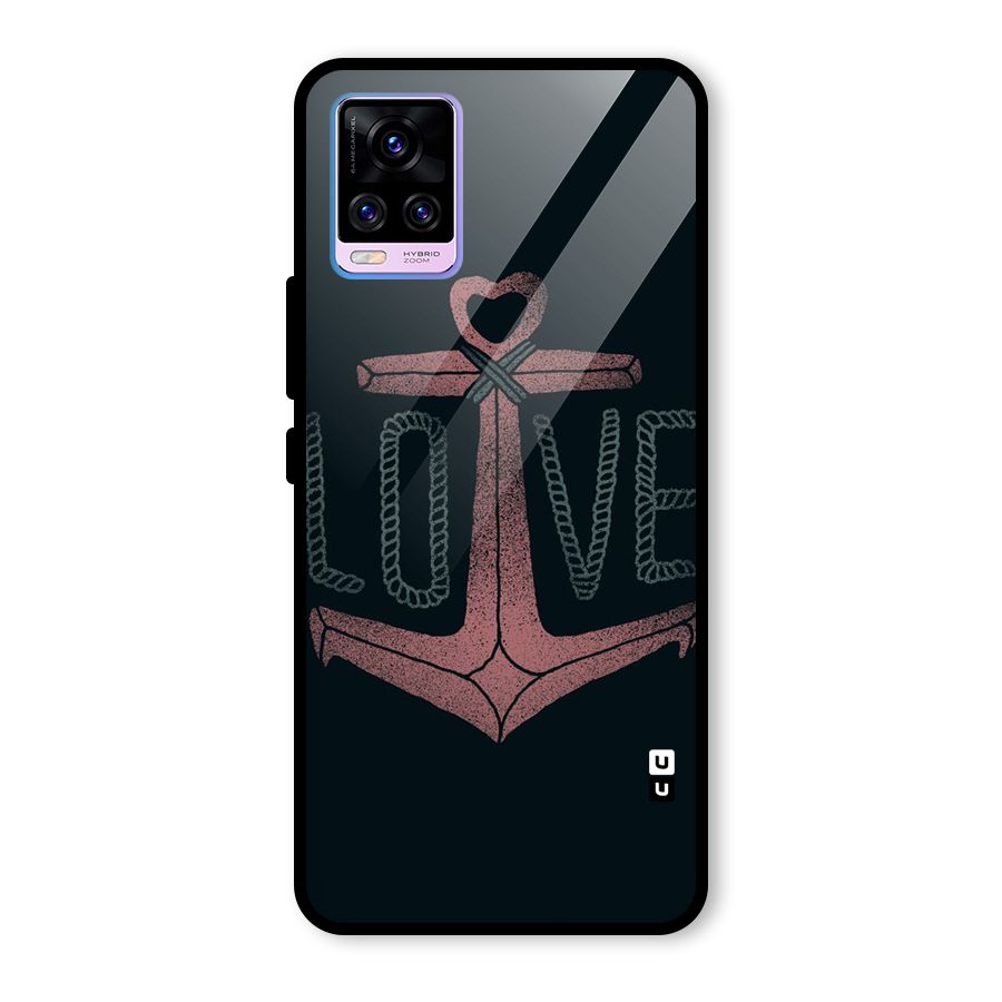 Love Anchor Form Glass Back Case for Vivo V20 Pro