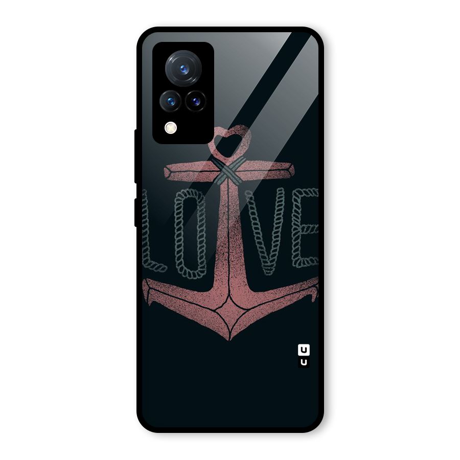 Love Anchor Form Glass Back Case for Vivo V21 5G