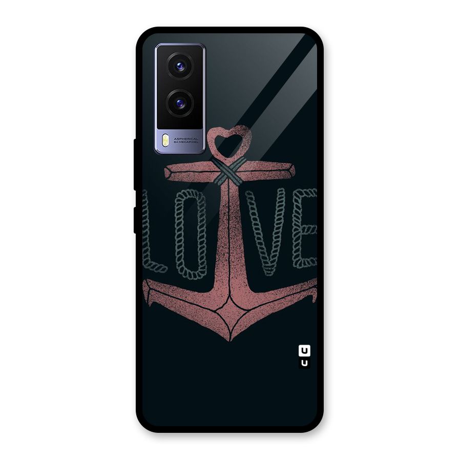 Love Anchor Form Glass Back Case for Vivo V21e 5G