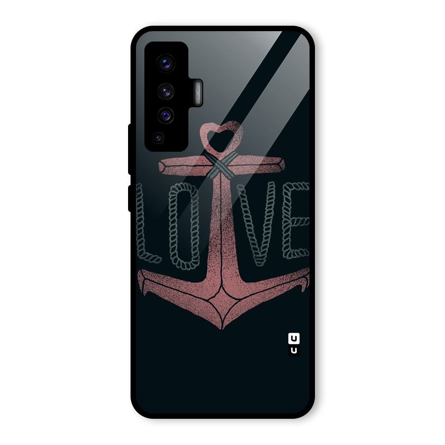 Love Anchor Form Glass Back Case for Vivo X50