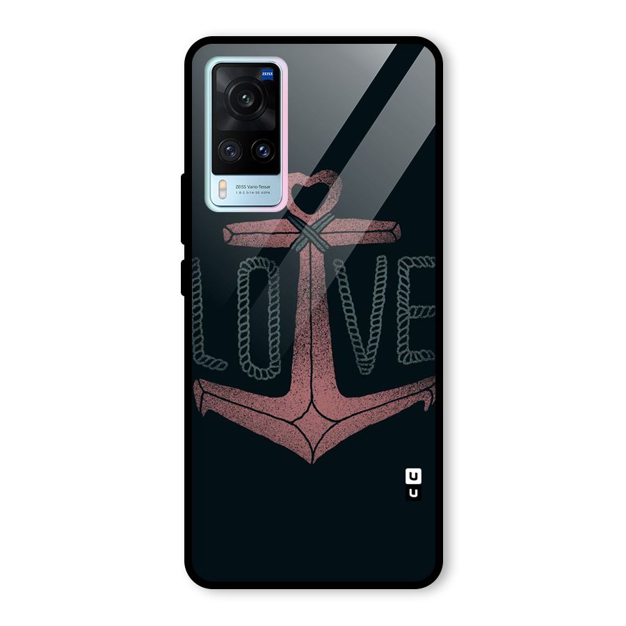 Love Anchor Form Glass Back Case for Vivo X60