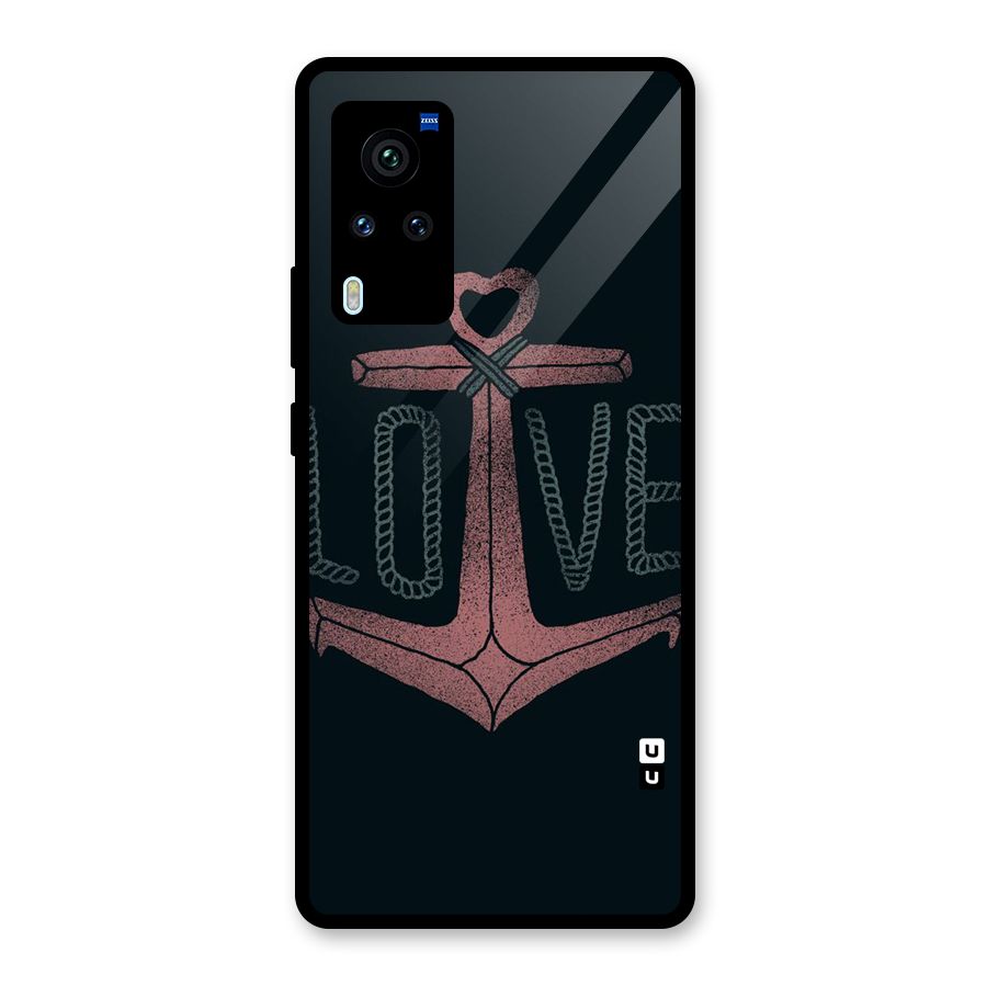 Love Anchor Form Glass Back Case for Vivo X60 Pro