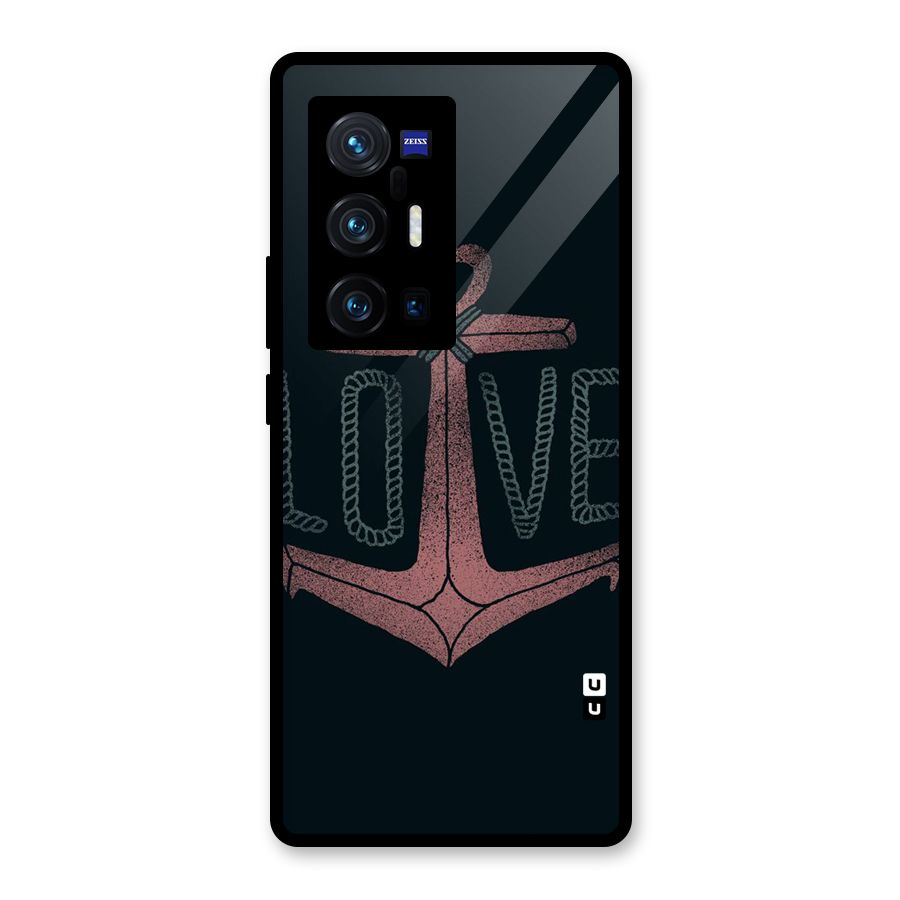 Love Anchor Form Glass Back Case for Vivo X70 Pro Plus