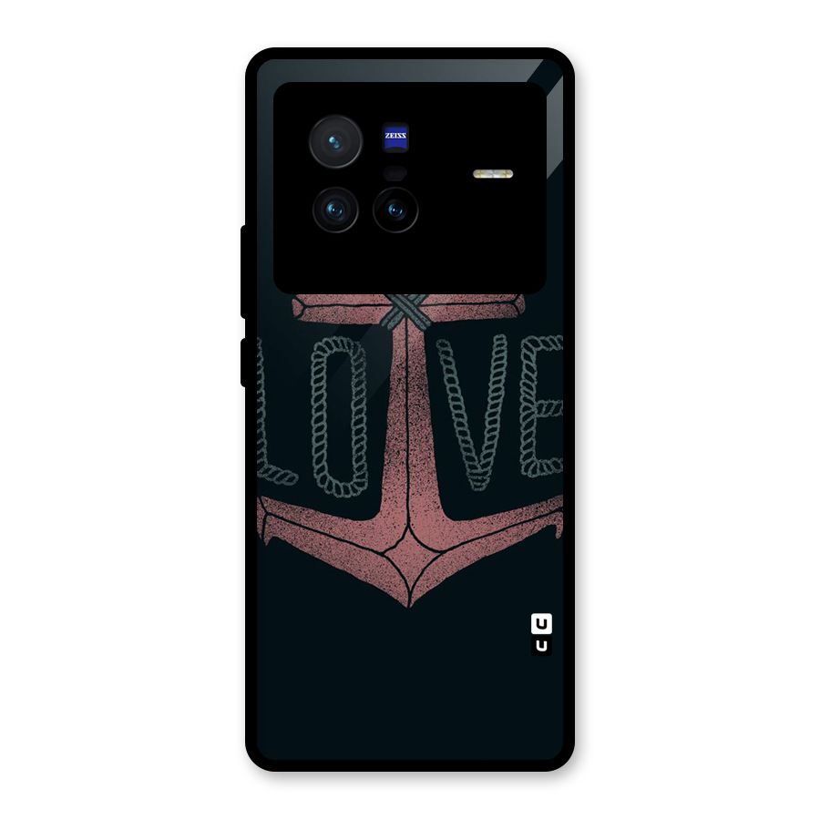 Love Anchor Form Glass Back Case for Vivo X80