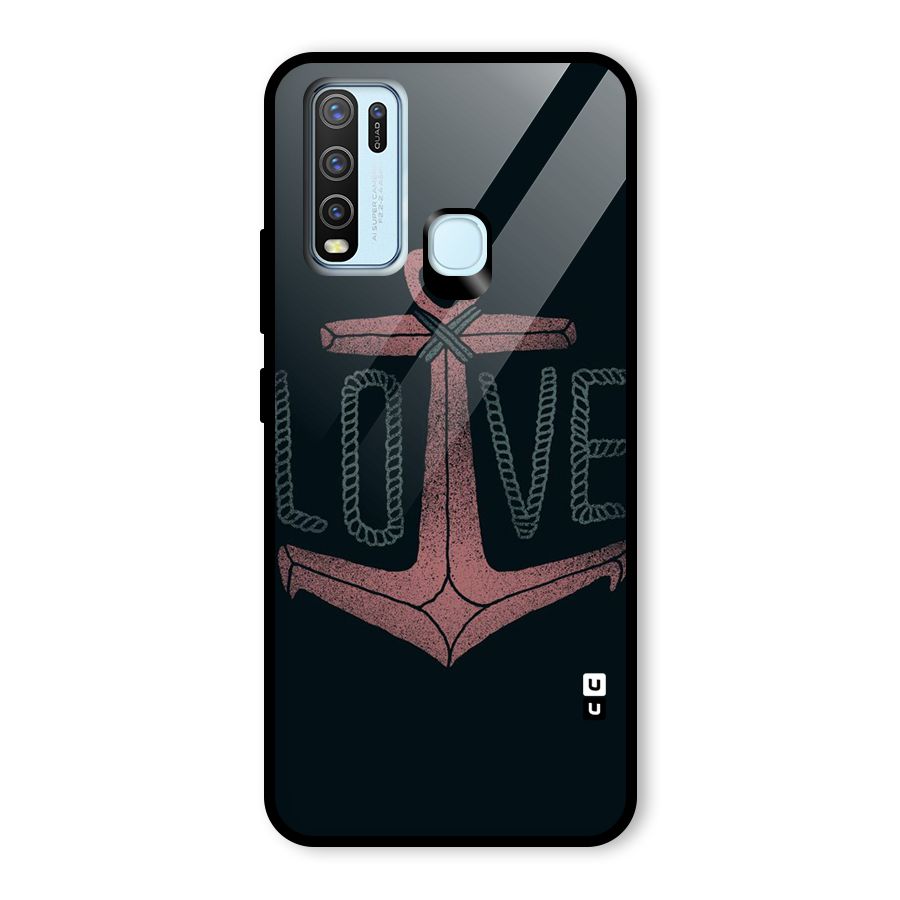 Love Anchor Form Glass Back Case for Vivo Y50