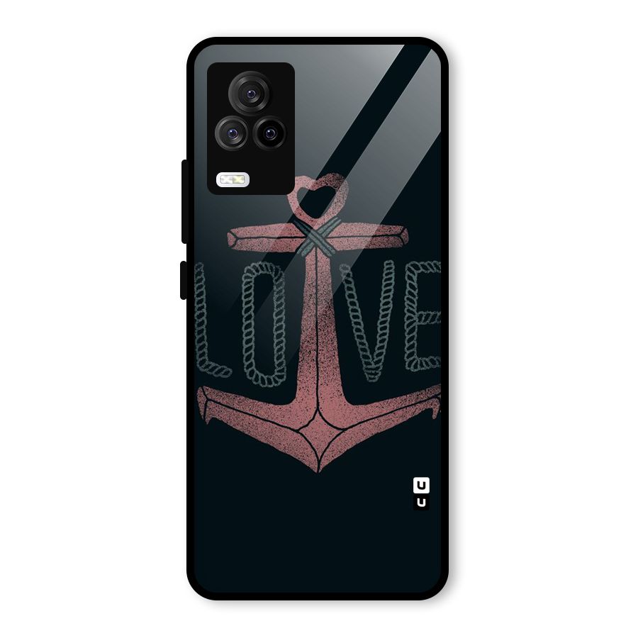 Love Anchor Form Glass Back Case for Vivo iQOO 7 Legend 5G