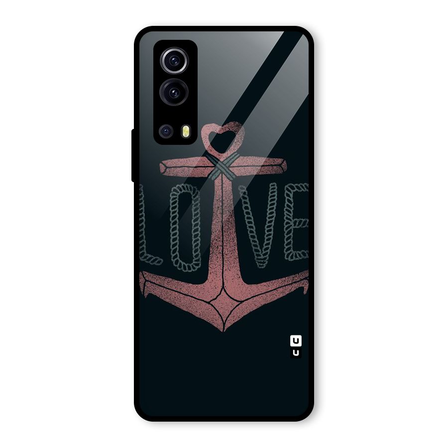 Love Anchor Form Glass Back Case for Vivo iQOO Z3