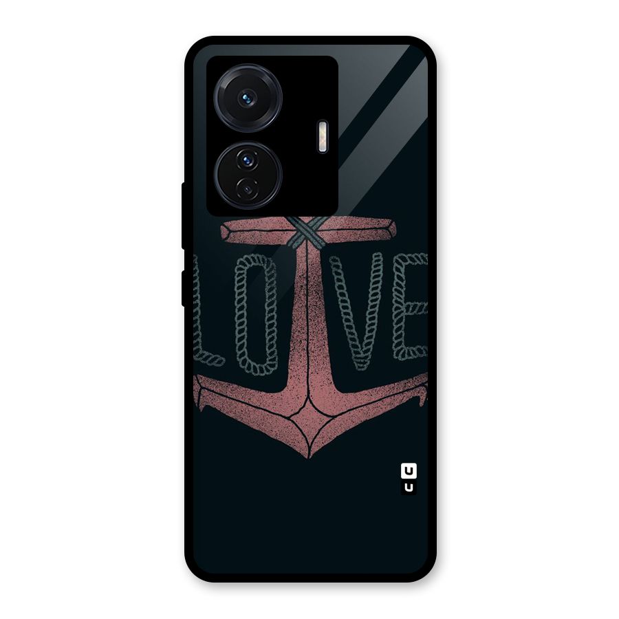 Love Anchor Form Glass Back Case for Vivo iQOO Z6 Pro