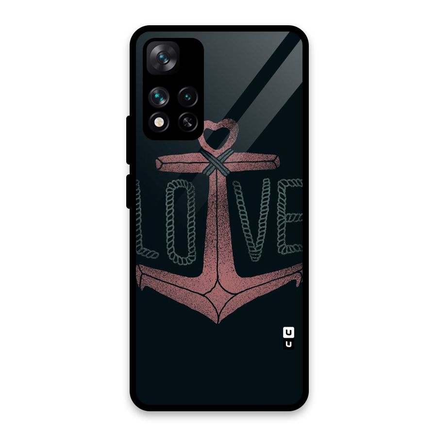 Love Anchor Form Glass Back Case for Xiaomi 11i HyperCharge 5G