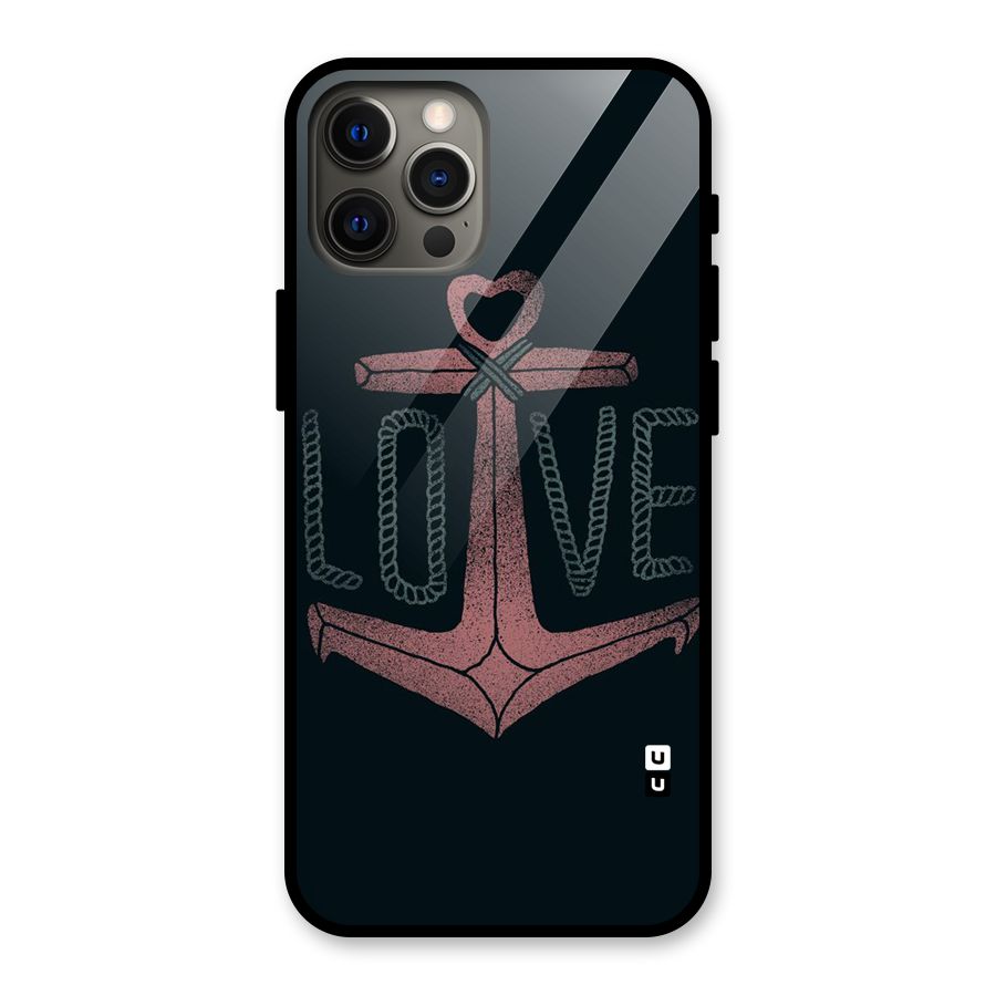 Love Anchor Form Glass Back Case for iPhone 12 Pro Max