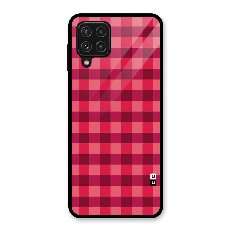 Love Checks Glass Back Case for Galaxy A22 4G