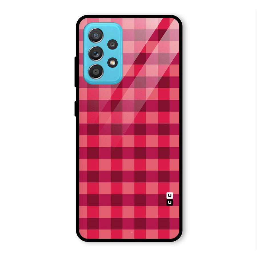 Love Checks Glass Back Case for Galaxy A52