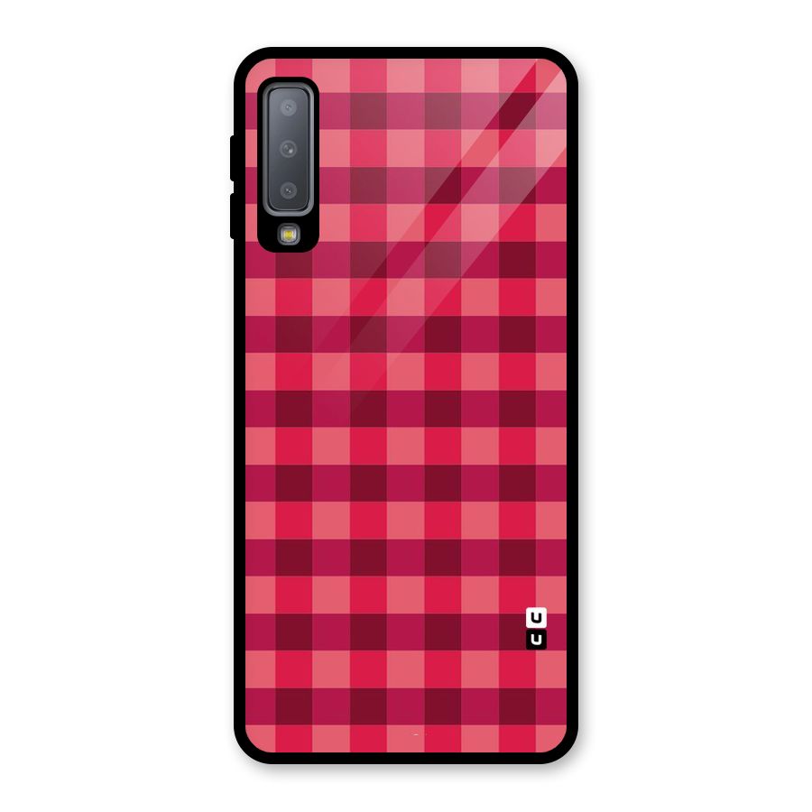 Love Checks Glass Back Case for Galaxy A7 (2018)