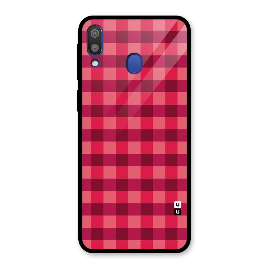 Love Checks Glass Back Case for Galaxy M20
