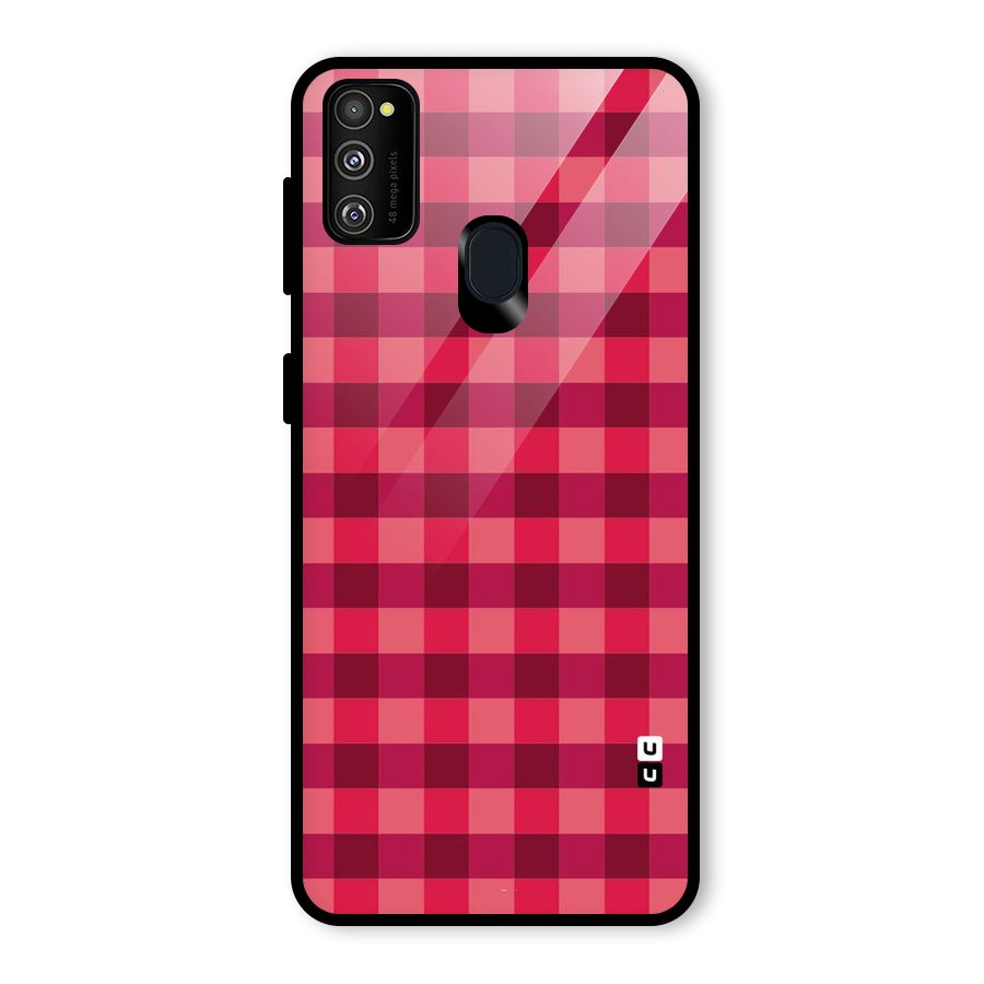Love Checks Glass Back Case for Galaxy M30s