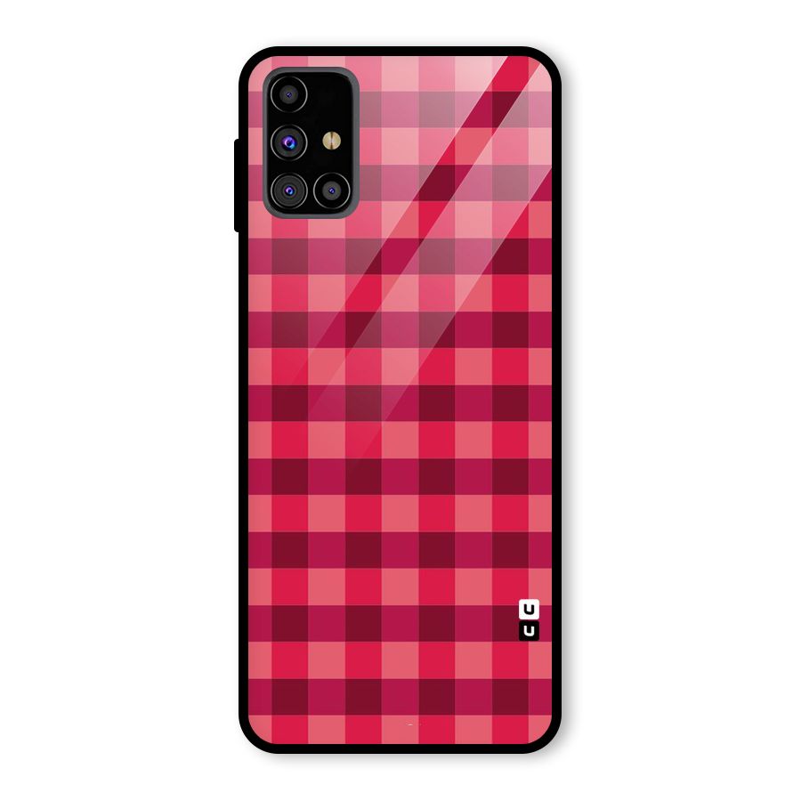 Love Checks Glass Back Case for Galaxy M31s