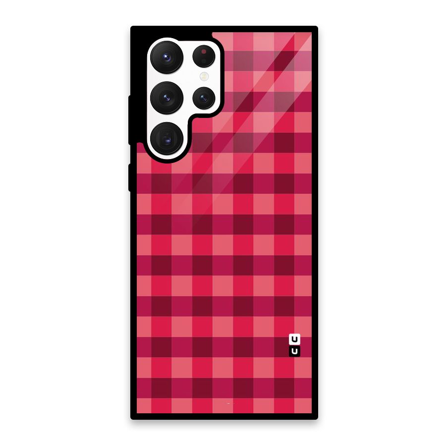 Love Checks Glass Back Case for Galaxy S22 Ultra 5G