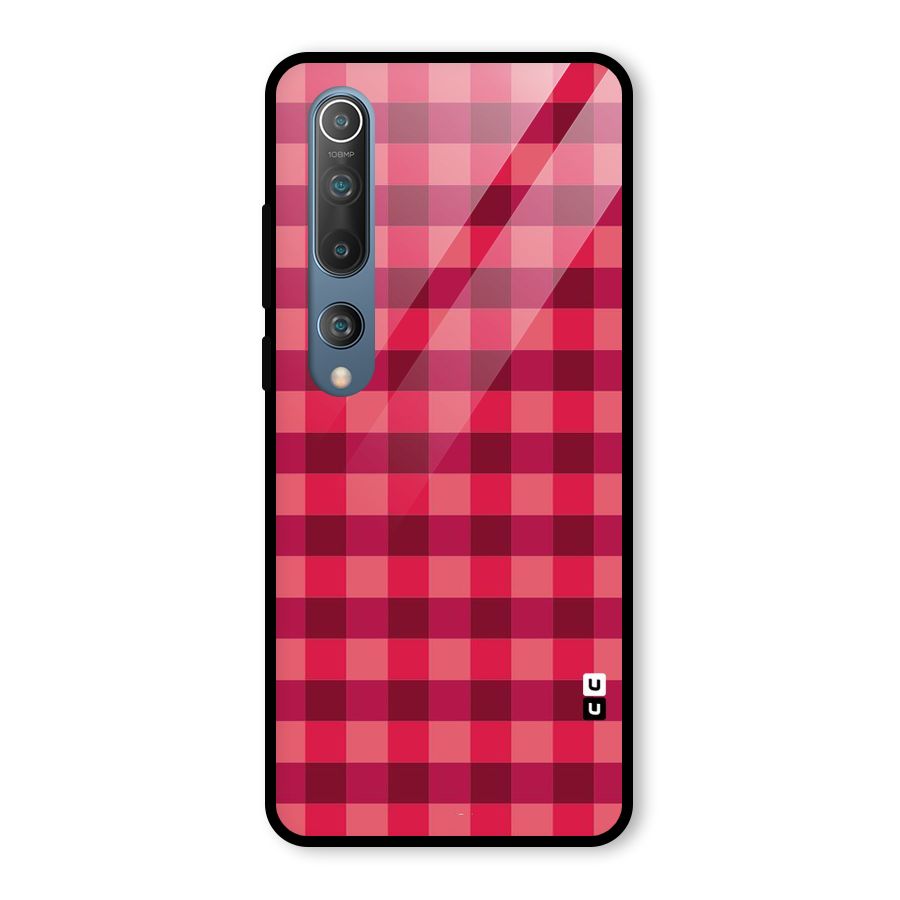 Love Checks Glass Back Case for Mi 10