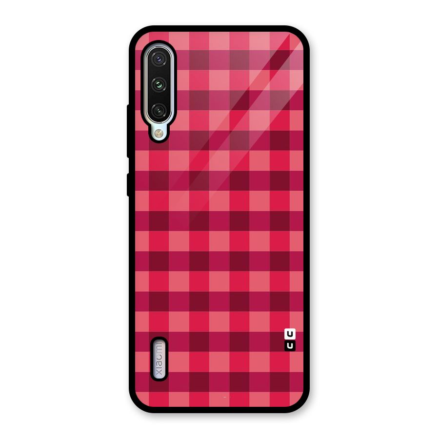 Love Checks Glass Back Case for Mi A3