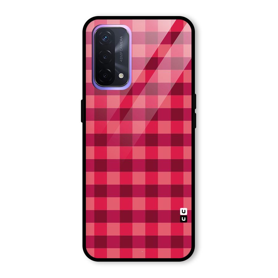 Love Checks Glass Back Case for Oppo A74 5G