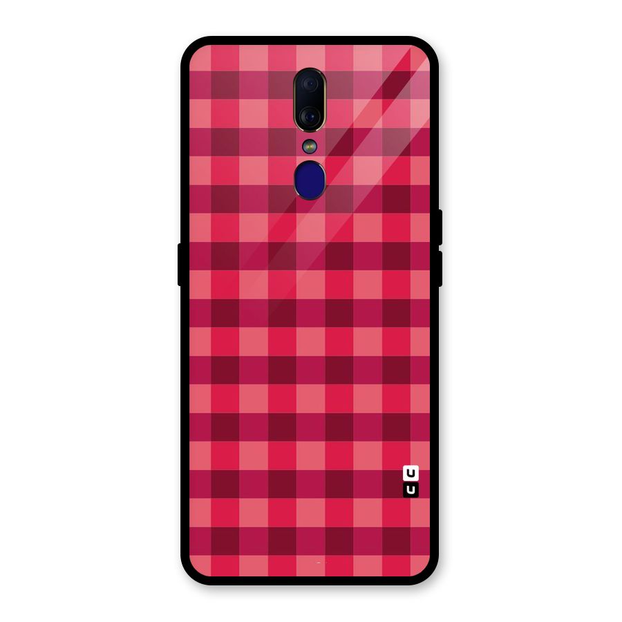 Love Checks Glass Back Case for Oppo F11